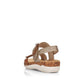 Remonte Womens R6853-90 Metallic Tan Leather Adjustable Sandals