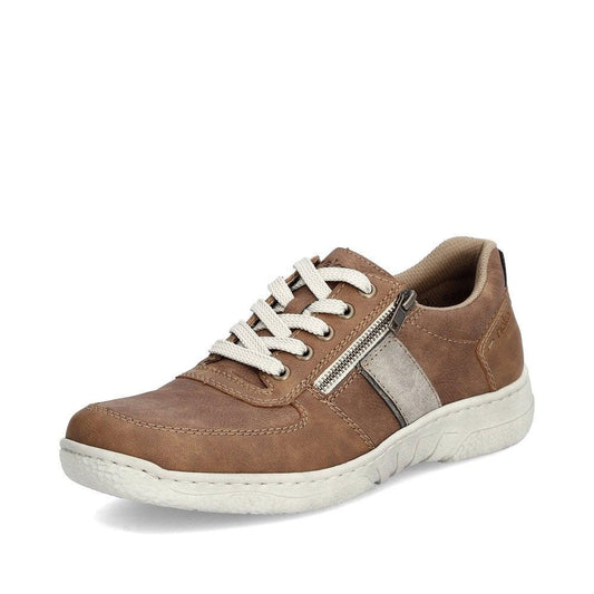 Rieker Mens 03500-24 Brown Wide Fit Side Zip Lightweight Shoes