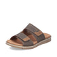 Rieker Mens 24394-25 Brown Faux Leather Adjustable Strap Sandals