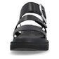 Rieker Womens W1650-00 Black Platform Adjustable Strap Sandals