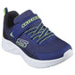 Skechers Kids Microspec Zovrix Navy Lime Lightweight Trainers Shoes