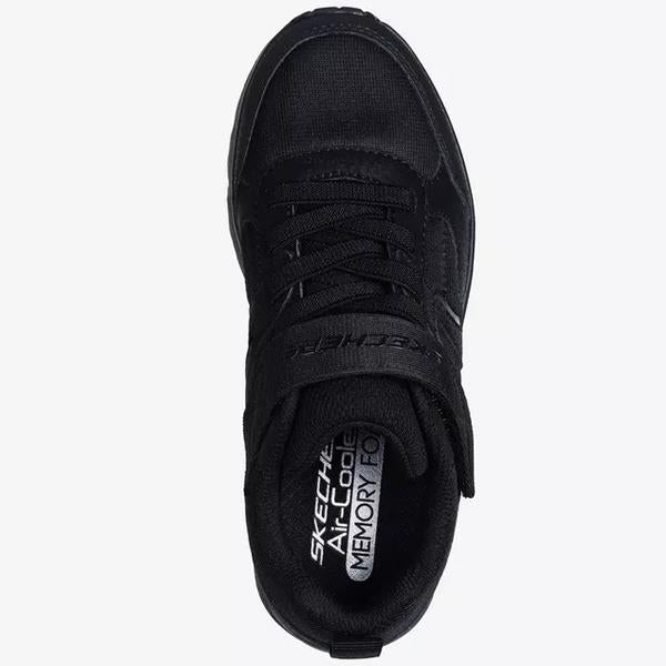 Skechers Kids Uno Lite Braxter Black Hook & Loop Trainers