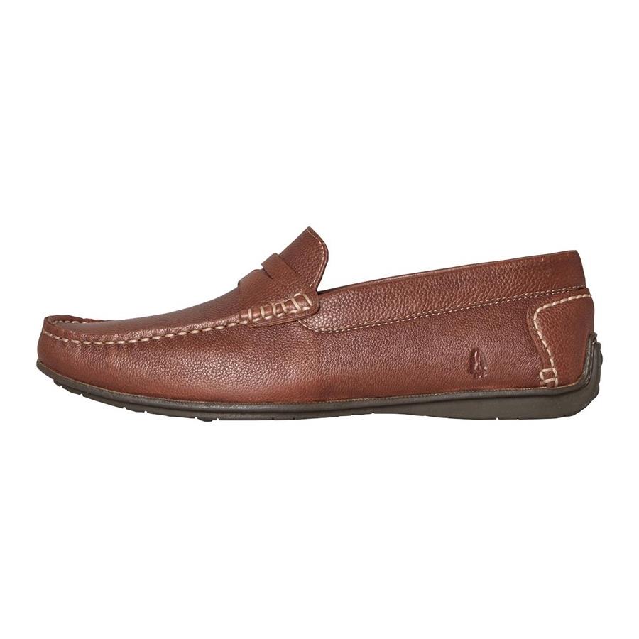 Hush Puppies Roscoe Mens Leather Slip On Shoes Brown