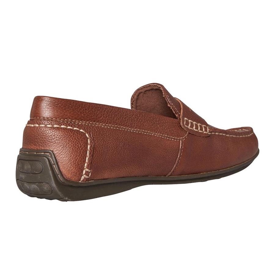 Hush Puppies Roscoe Mens Leather Slip On Shoes Brown