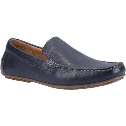 Hush Puppies Ralph Mens Leather Slip On Shoes Navy Blue