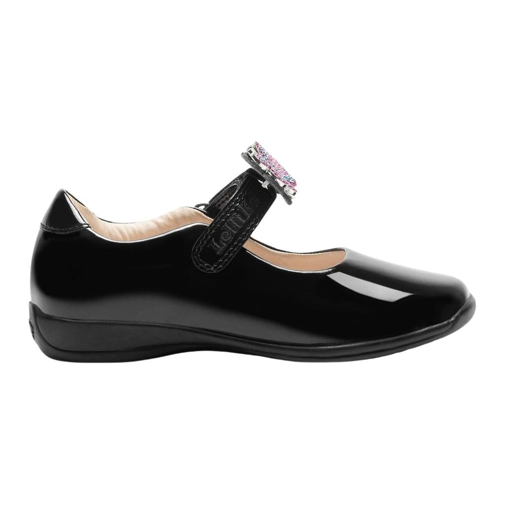 Lelli Kelly LK8611 (NE03) Luna Butterfly Black Patent F Fit School Shoes