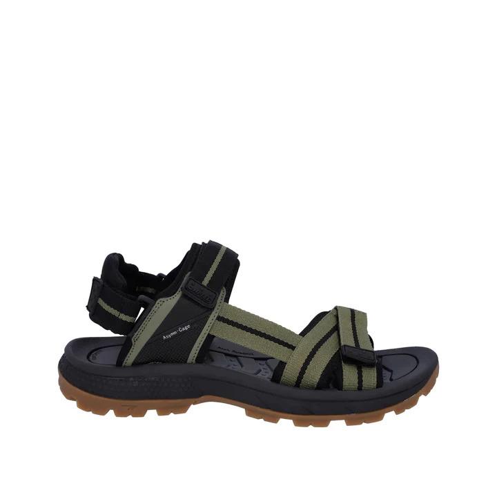 Hi-Tec Mens Sierra Olive Black Lightweight Adjustable Vegan Sandals