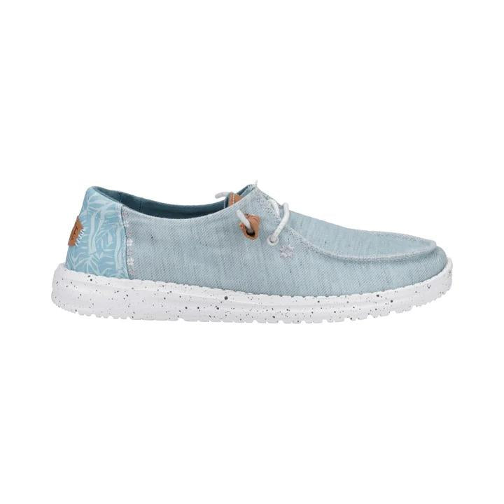 Hey Dude Wendy Heathered Slub Tropical Blue Slip On Canvas Shoes