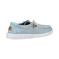 Hey Dude Wendy Heathered Slub Tropical Blue Slip On Canvas Shoes