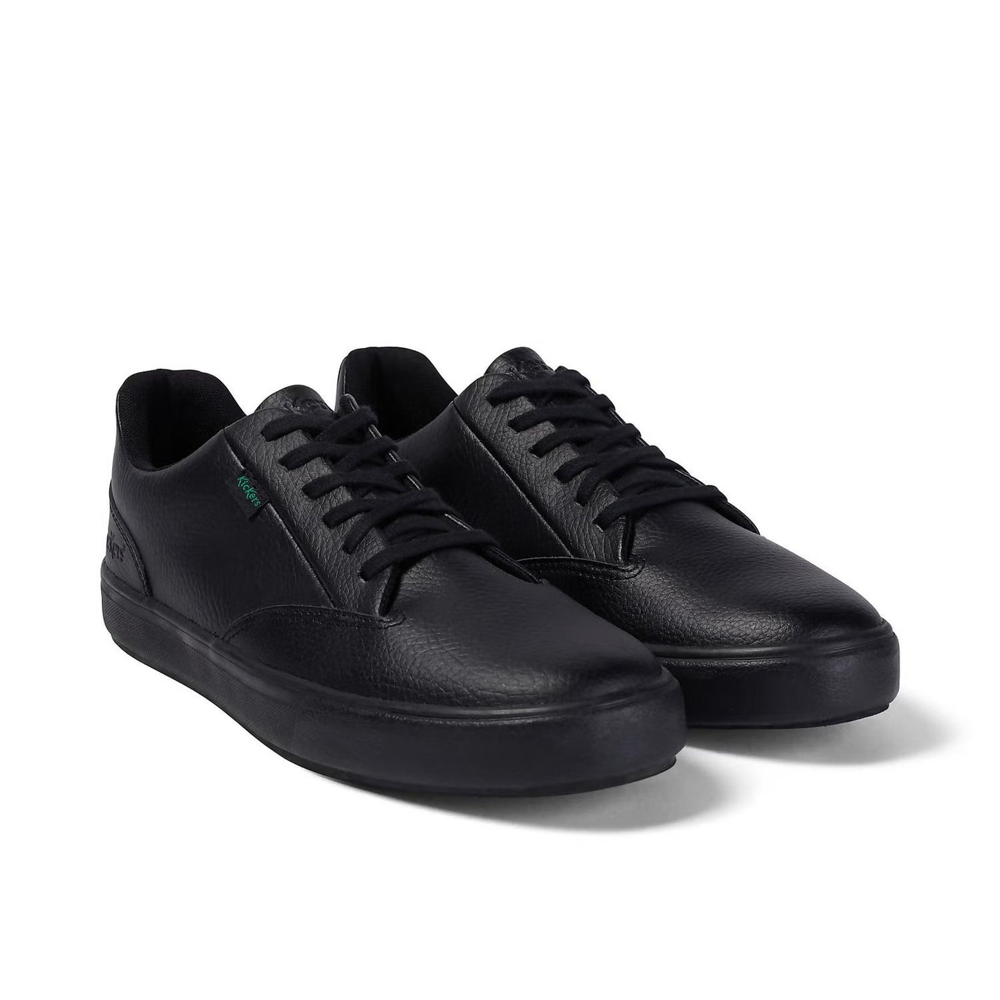 Kickers Mens Tovni Tumble Black Leather Lace Up School