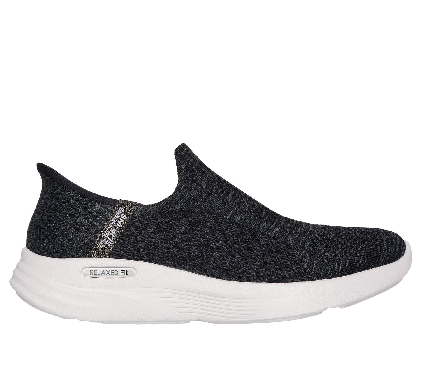 Skechers Womens Relaxed Fit Sport Black Slip Ins Shoes