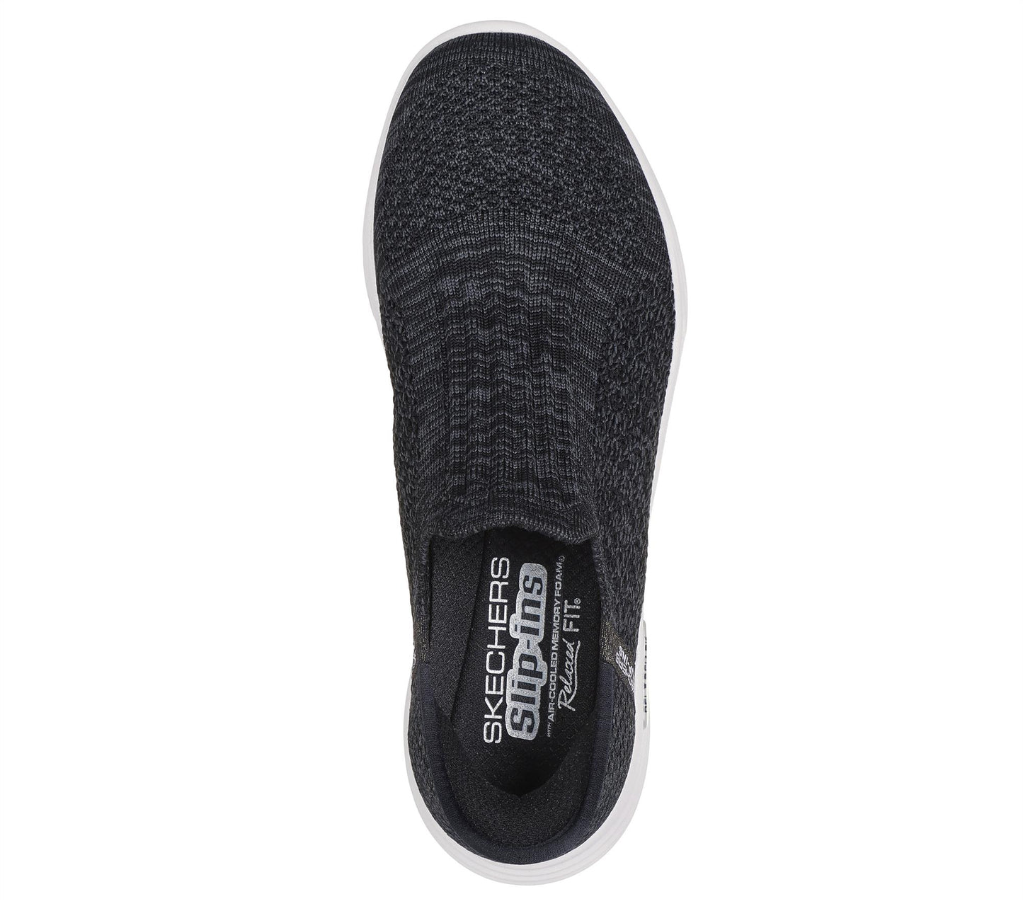 Skechers Womens Relaxed Fit Sport Black Slip Ins Shoes