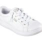 Skechers Womens Bobs D’Vine Instant Delight White Faux Leather Vegan Shoes