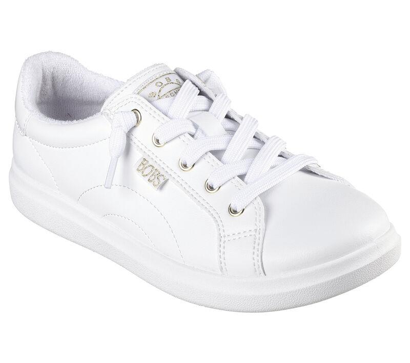 Skechers Womens Bobs D’Vine Instant Delight White Faux Leather Vegan Shoes