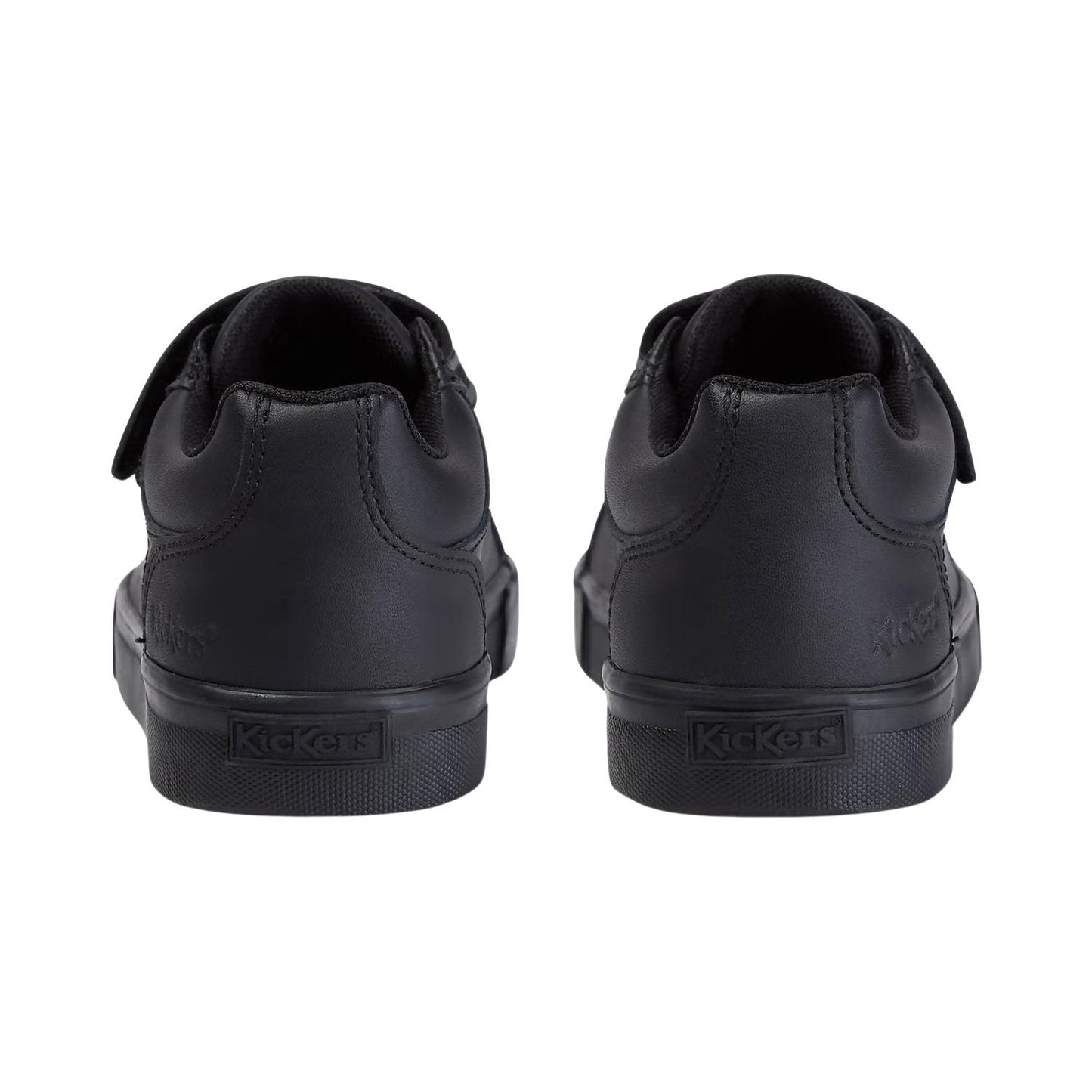 Kickers Unisex Tovni Twin Black Double Hook & Loop Leather School Shoes