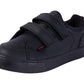 Kickers Unisex Tovni Twin Black Double Hook & Loop Leather School Shoes