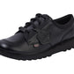 Kickers Unisex Junior Kids Kick Lo Mix Mesh Black Leather Lace Up School Shoes