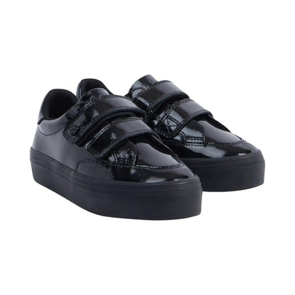 Kickers Girls Kids Tovni Stack Lo Patent Leather Black Adjustable School Shoes