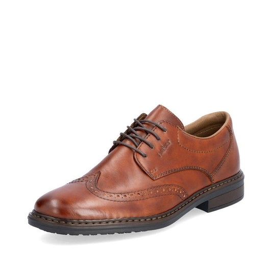 Rieker 17620-24 Brown Leather Extra Wide Fit Brogue Shoes