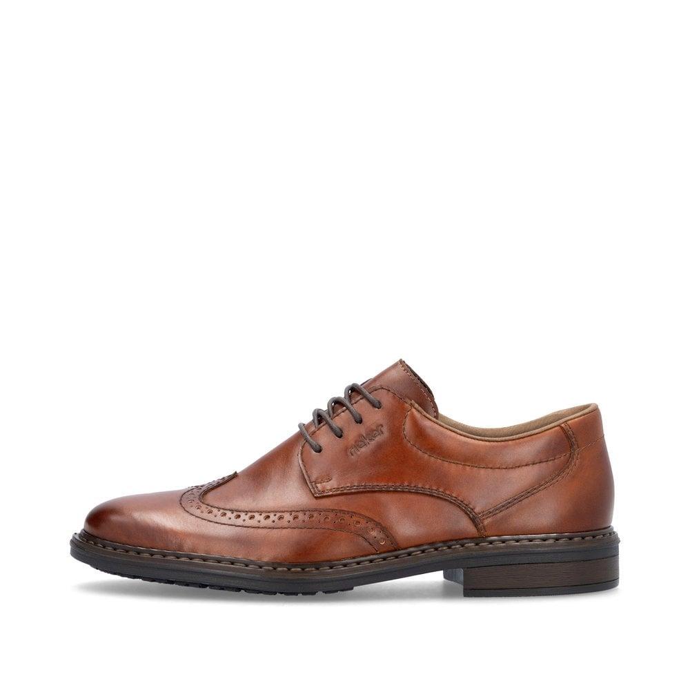 Rieker 17620-24 Brown Leather Extra Wide Fit Brogue Shoes