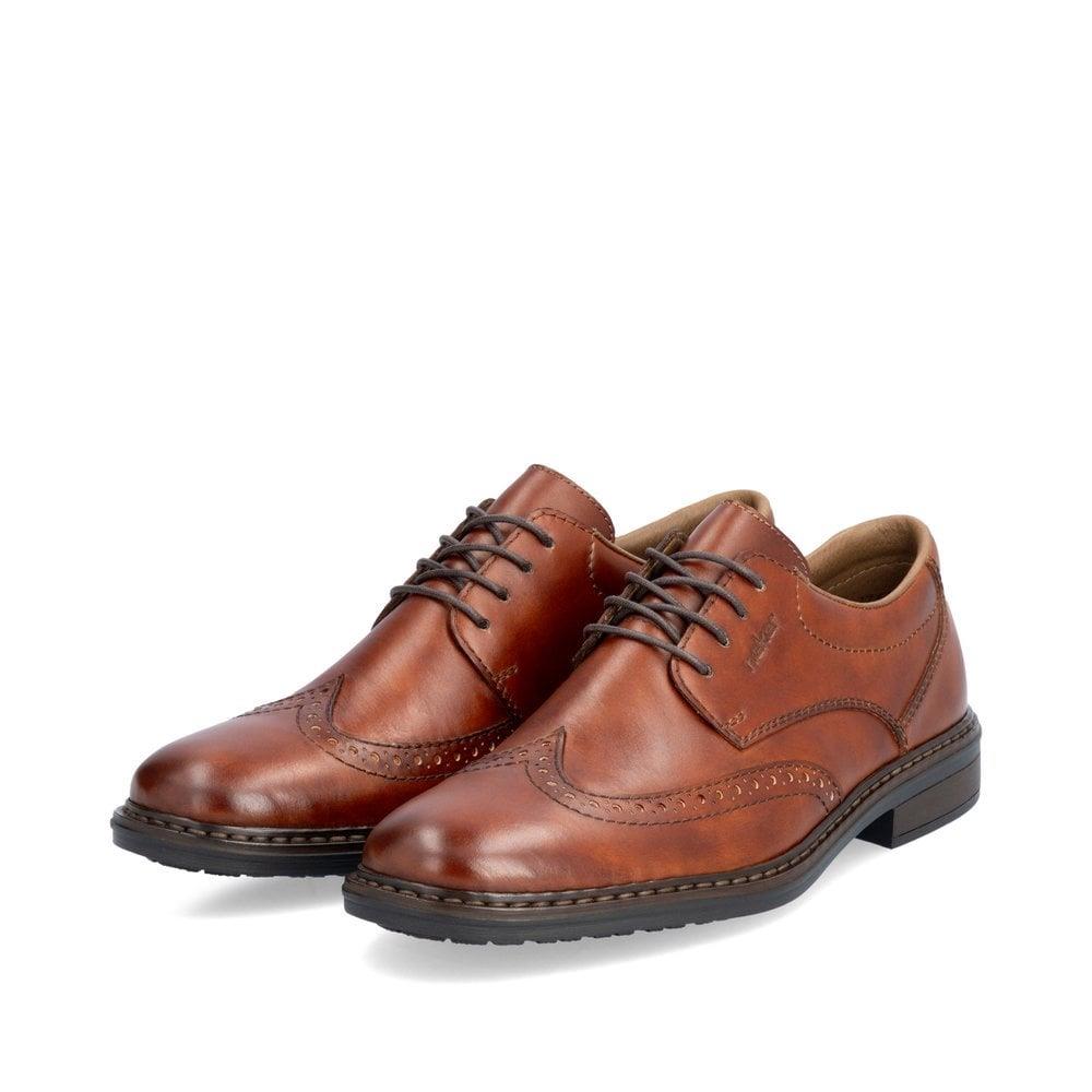 Rieker 17620 24 Brown Leather Extra Wide Fit Brogue Shoes