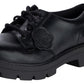 Kickers Womens Kori Lace Black Leather Lace Up School Shoes