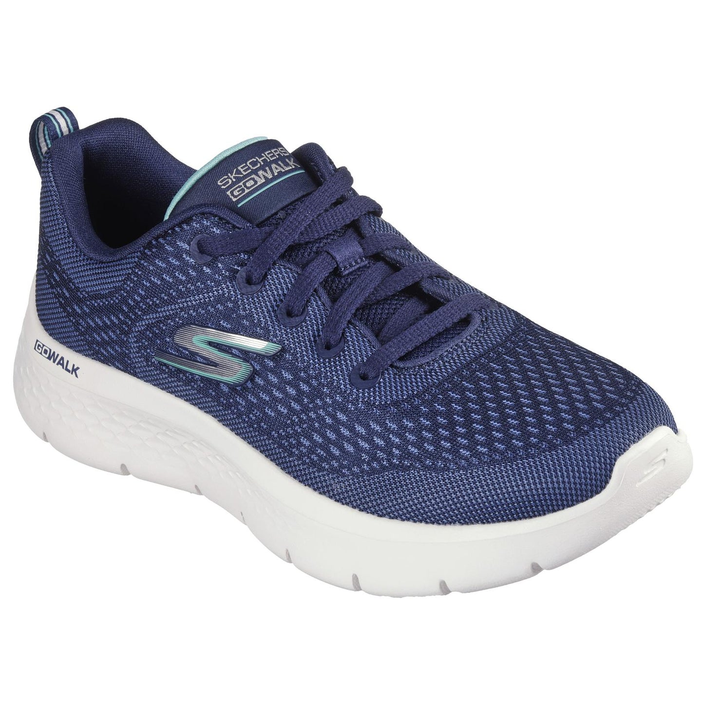 Skechers Womens Go Walk Flex Kali Navy Turquoise Vegan Lightweight Trainers