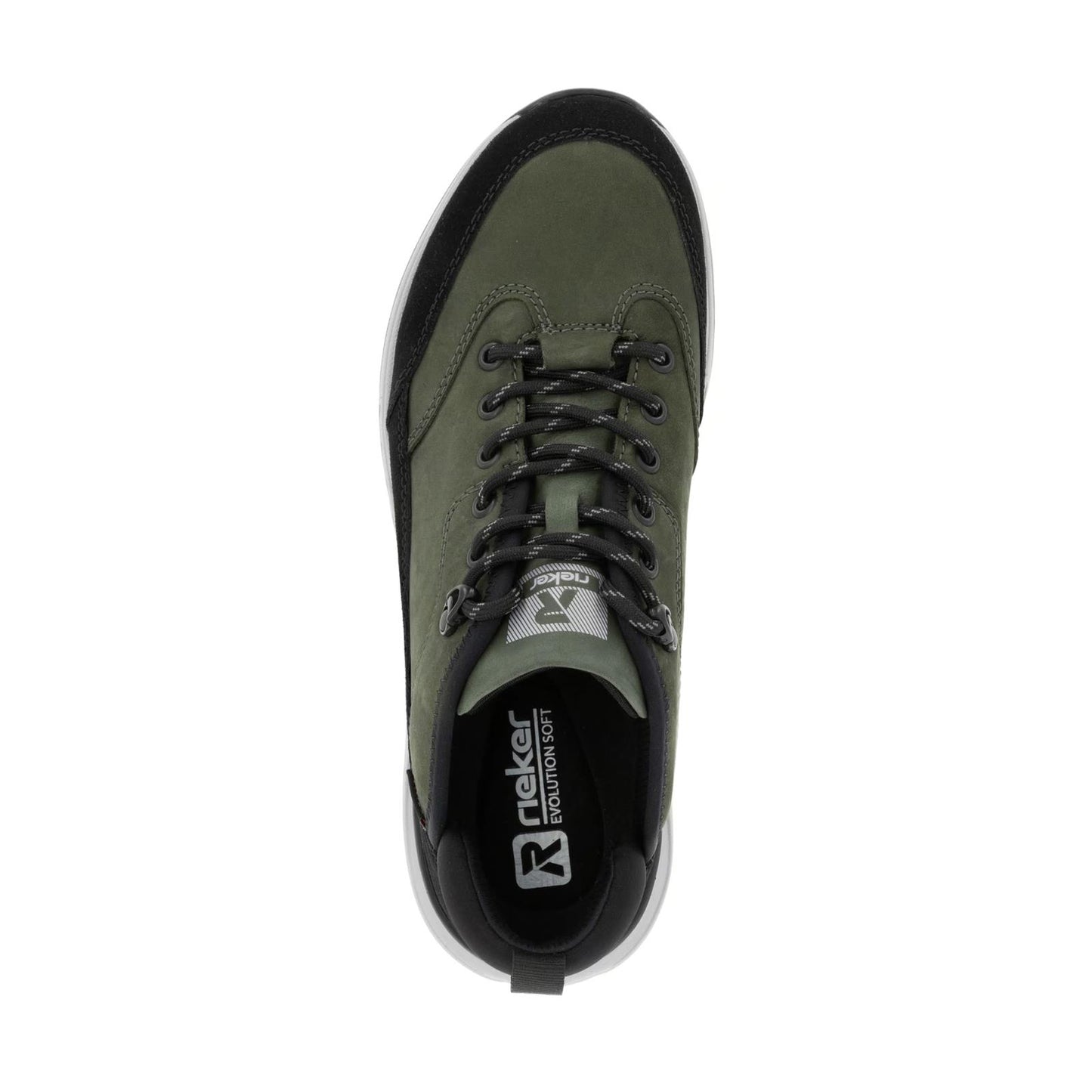 Rieker Mens Green Suede Leather Lace Up Water Resistant Casual Shoes