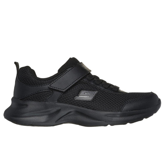 Skechers Kids Dynamatic Black Adjustable Hook & Loop Trainers