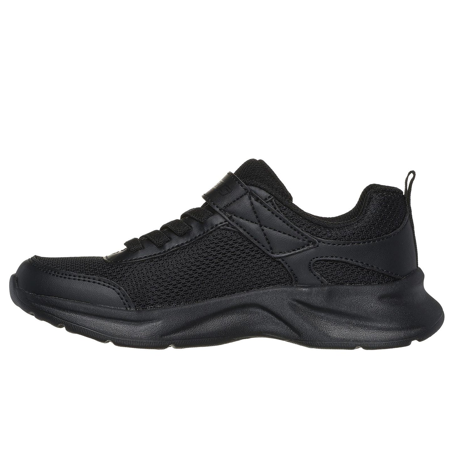 Skechers Kids Dynamatic Black Adjustable Hook & Loop Trainers