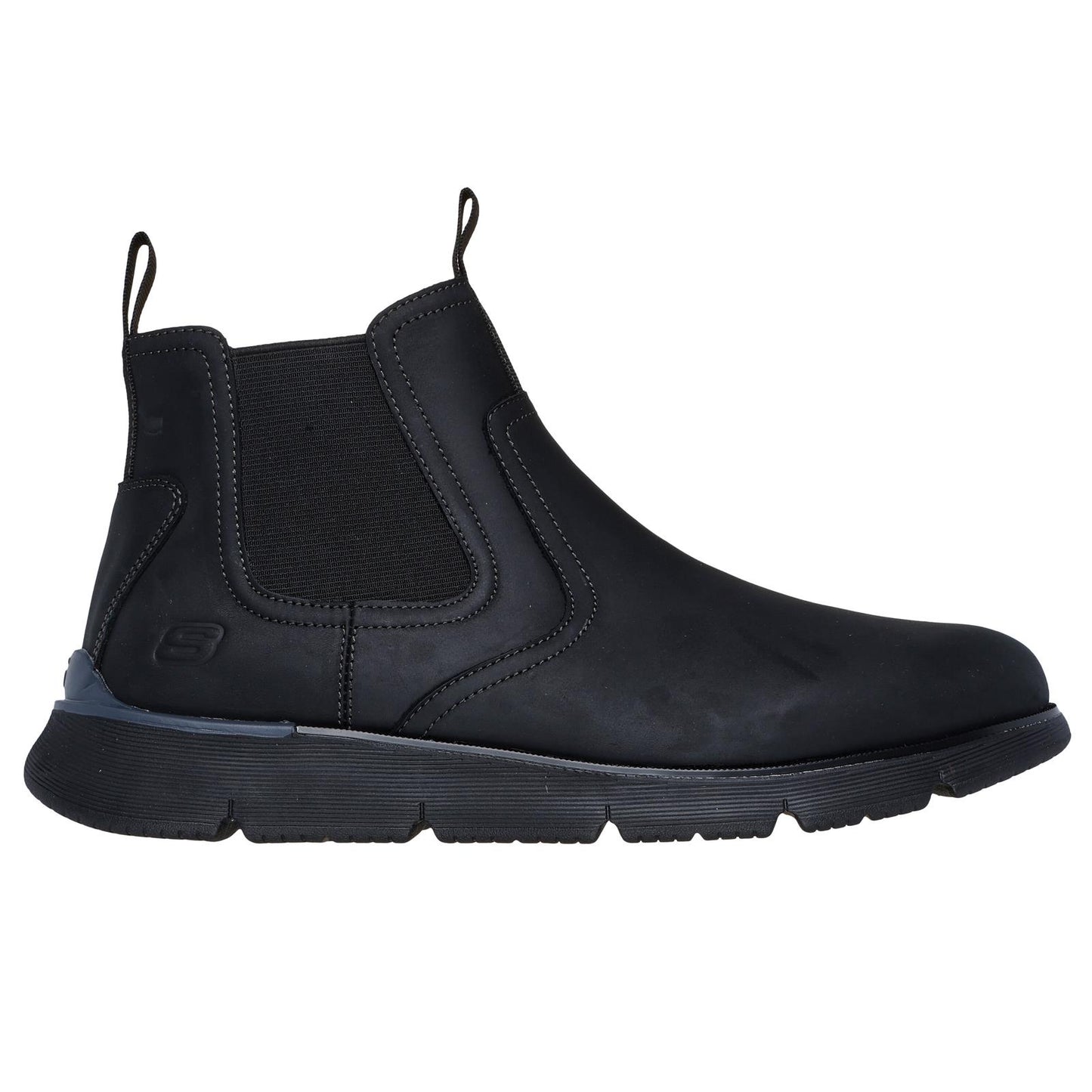 Skechers Mens Ausustino Paulo Black Leather Chelsea Boots