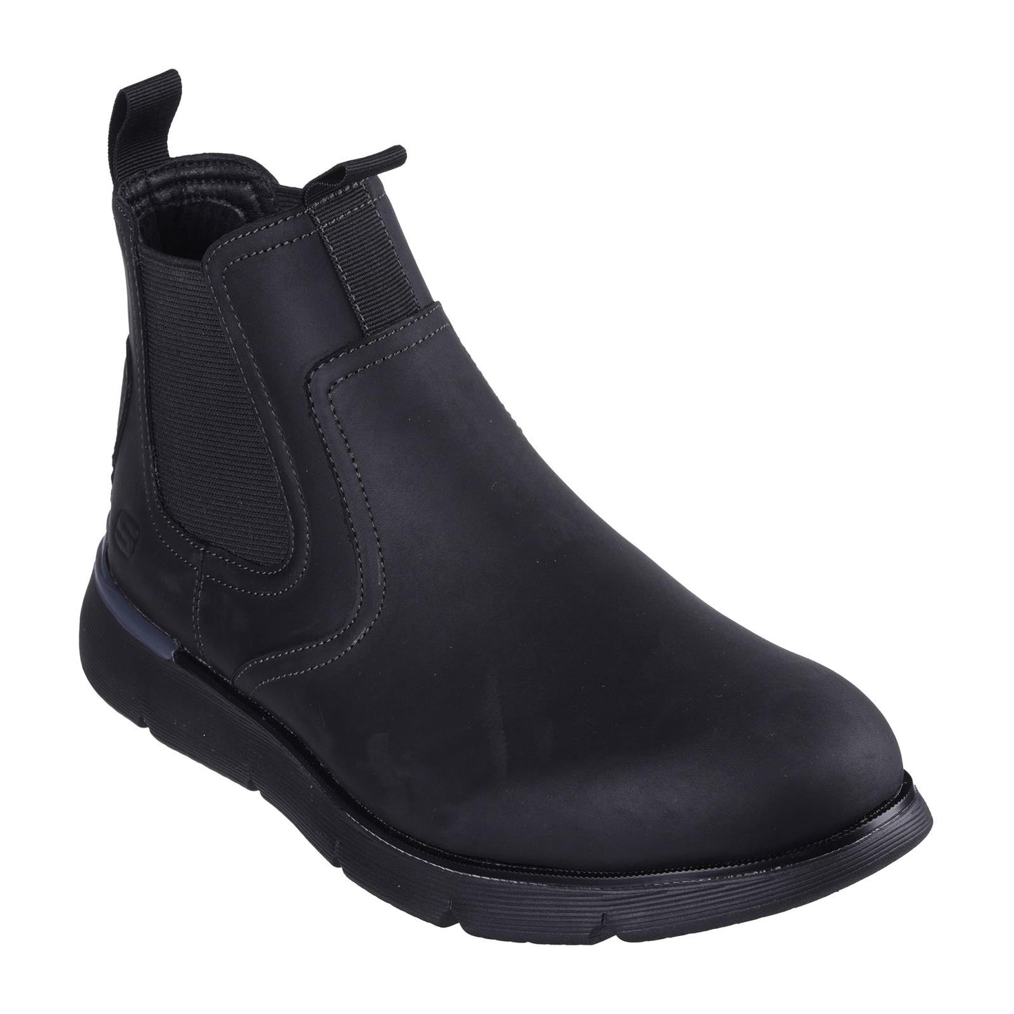 Skechers Mens Ausustino Paulo Black Leather Chelsea Boots