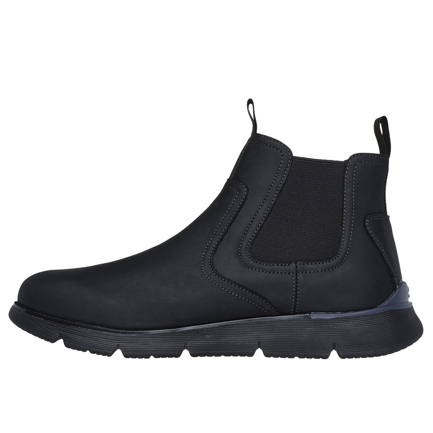 Skechers Mens Ausustino Paulo Black Leather Chelsea Boots