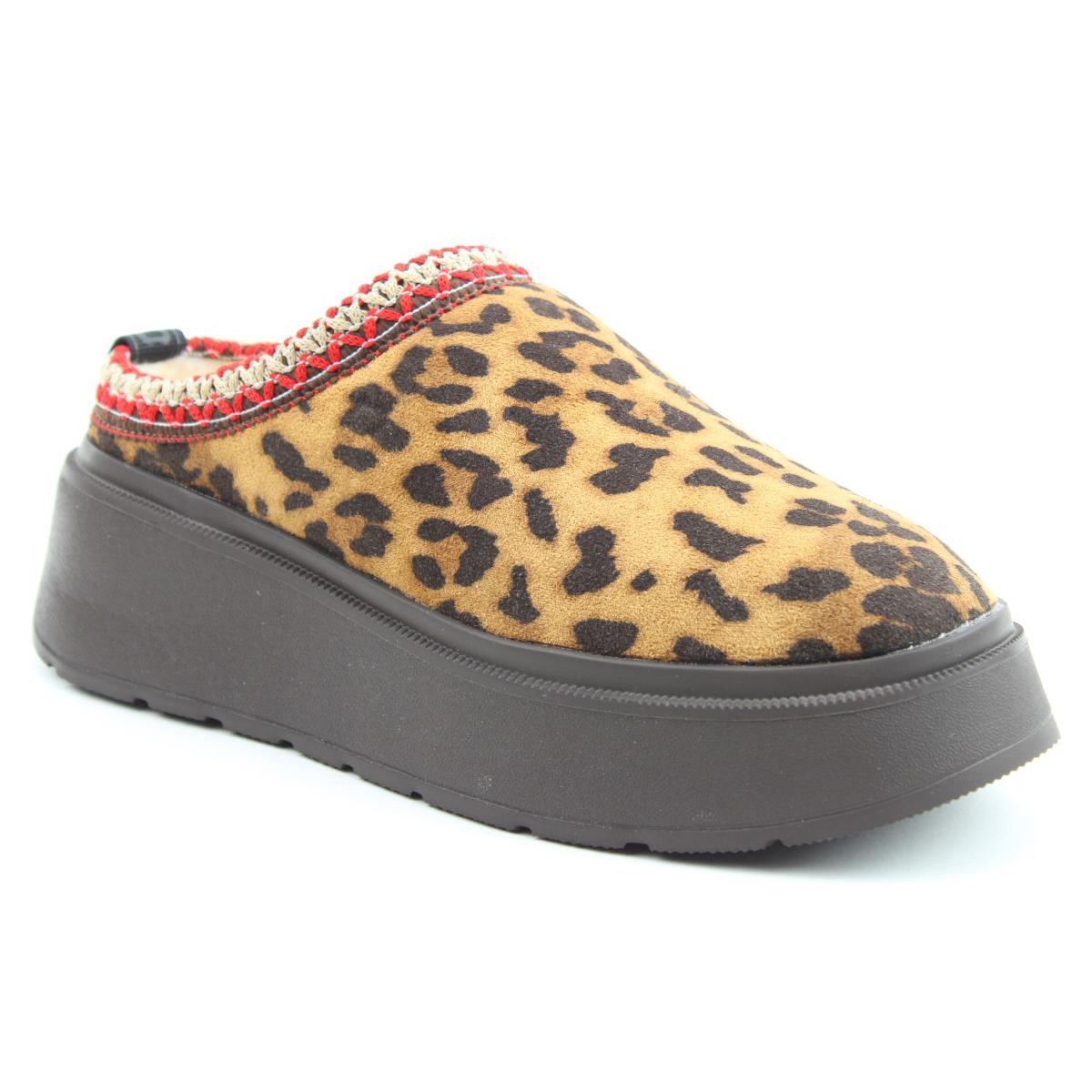 Heavenly Feet Womens Franca Leopard Slip On Vegan Shoes