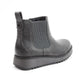 Heavenly Feet Womens New Rolo 2 Grey Low Wedge Faux Lather Vegan Ankle Boots