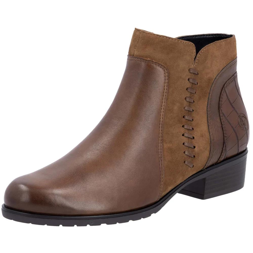 Remonte D6893-22 Brown Leather & Suede Ankle Boots