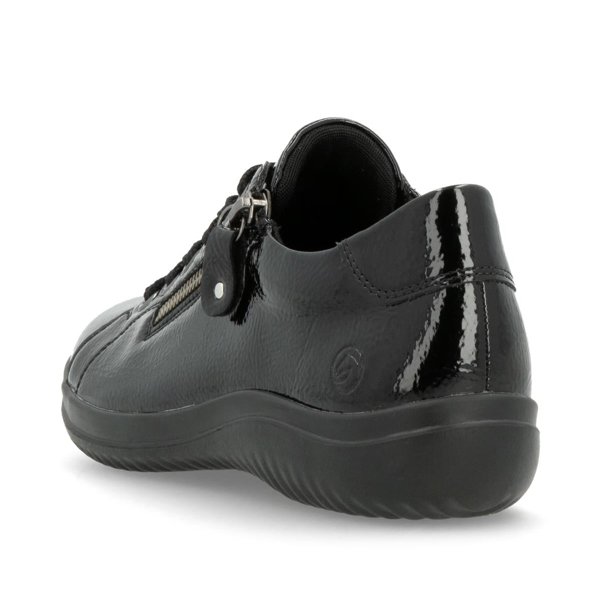 Remonte D1E03-01 Black Patent Wide Fit Casual Shoes