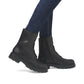 Rieker Ladies Z9179-00 Black Warm Lined Elastic Detail Ankle Boots