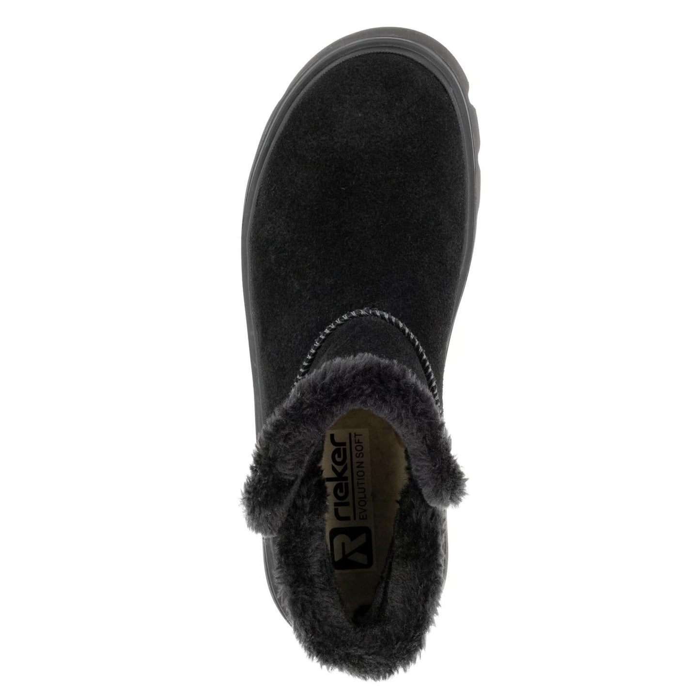 Rieker Ladies W2071-00 Black Suede Warm Lined Ankle Boots