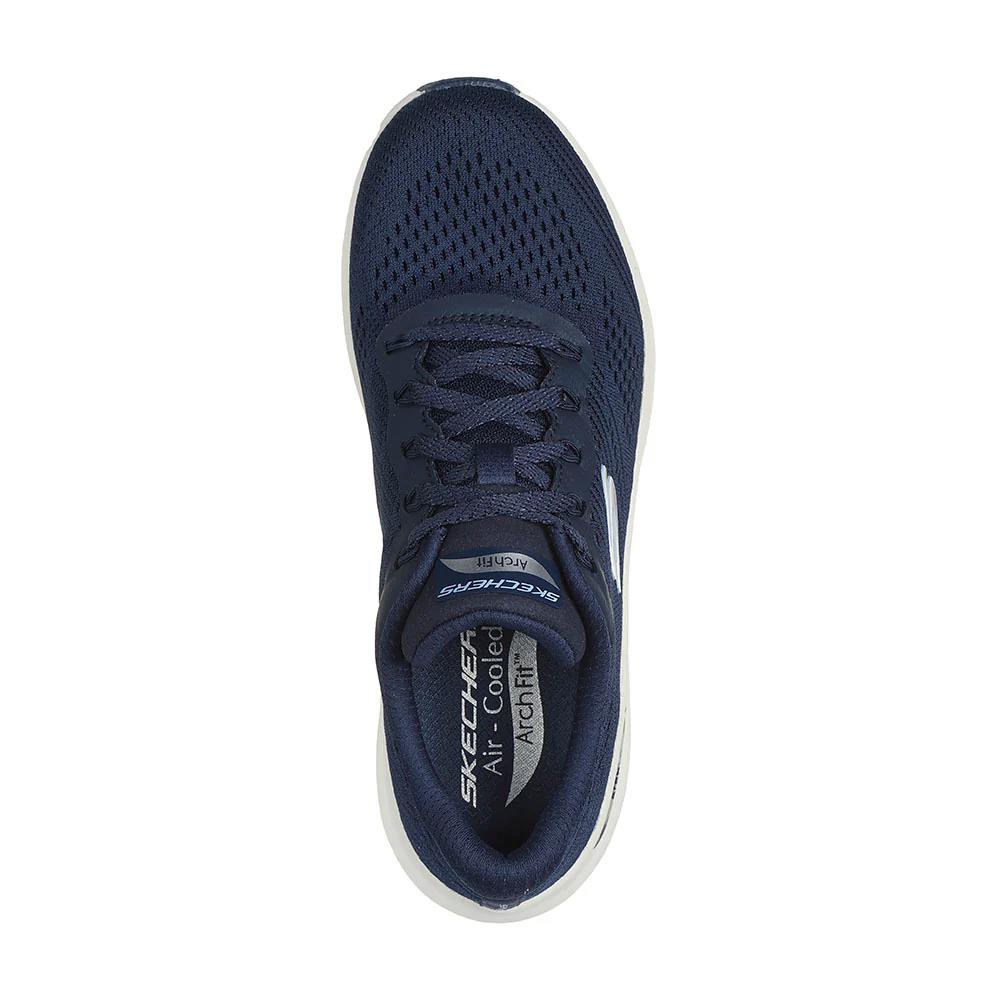 Skechers Womens Arch Fit Big League Navy Vegan Trainers Shoes