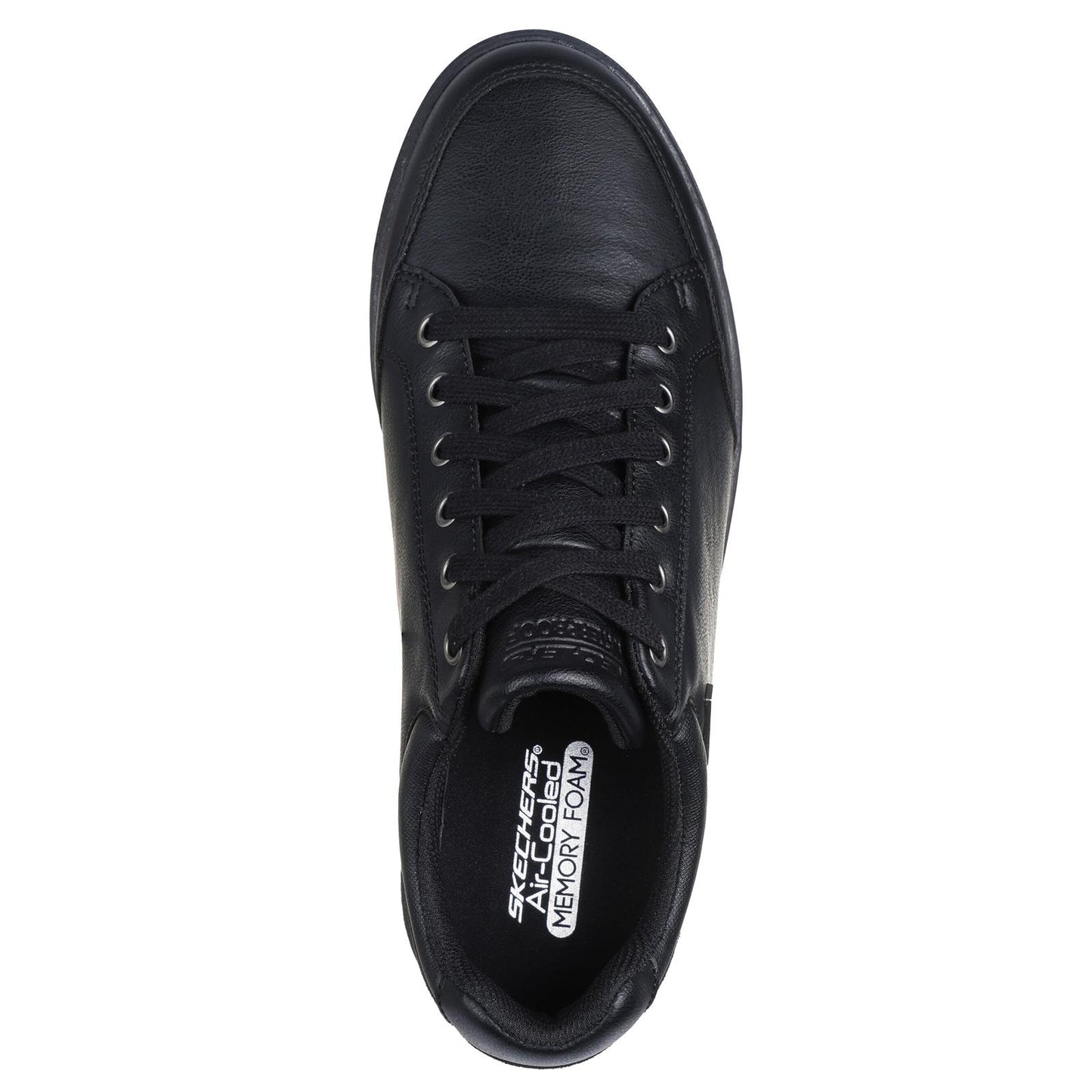 Skechers Mens Cavell Sparkman Black Faux Leather Waterproof Lace Up Trainers