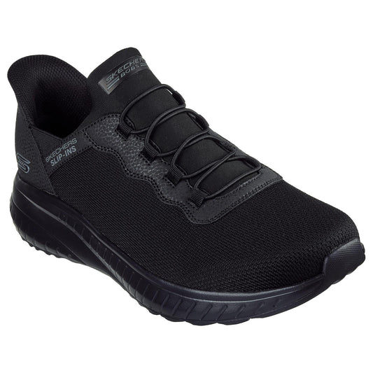 Skechers MensBlack Slip Ins Trainers Bobs Squad Daily Chaos 118300/BBK