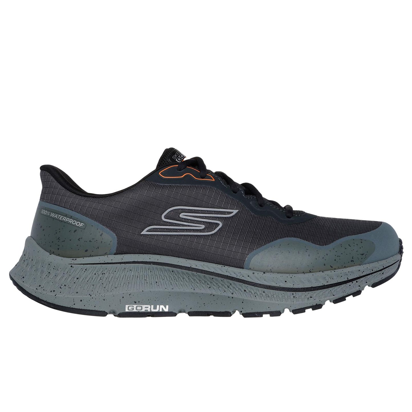 Skechers Mens Grey Waterproof Lace Up Go Run Consistent 2.0 Piedmont Trainers