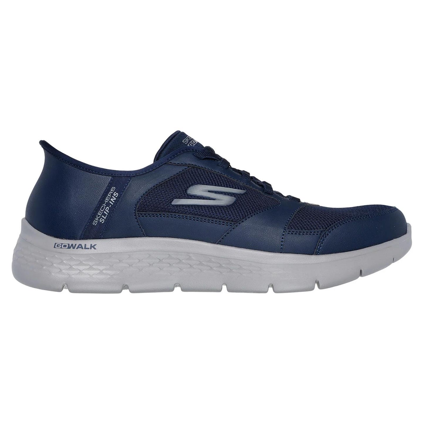 Skechers Mens Go Walk Flex Anza Navy Slip Ins Hands Free Trainers Shoes