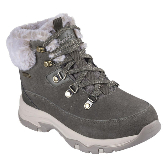 Skechers Womens Olive Waterproof Boots Lace Up Memory Foam 167882/OLV