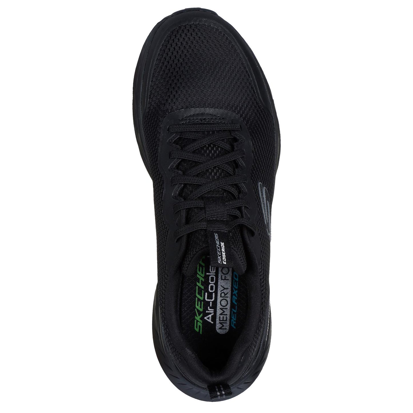 Skechers Mens Black Trainers Edgeride Bungee Slip Ons Shoes