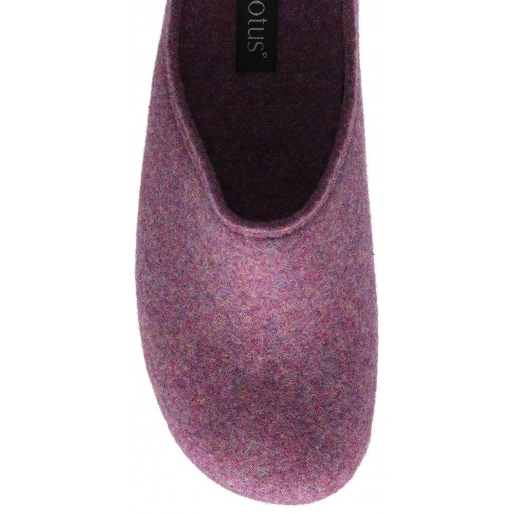 Lotus Ladies Alba Purple Slip On Mule Slippers