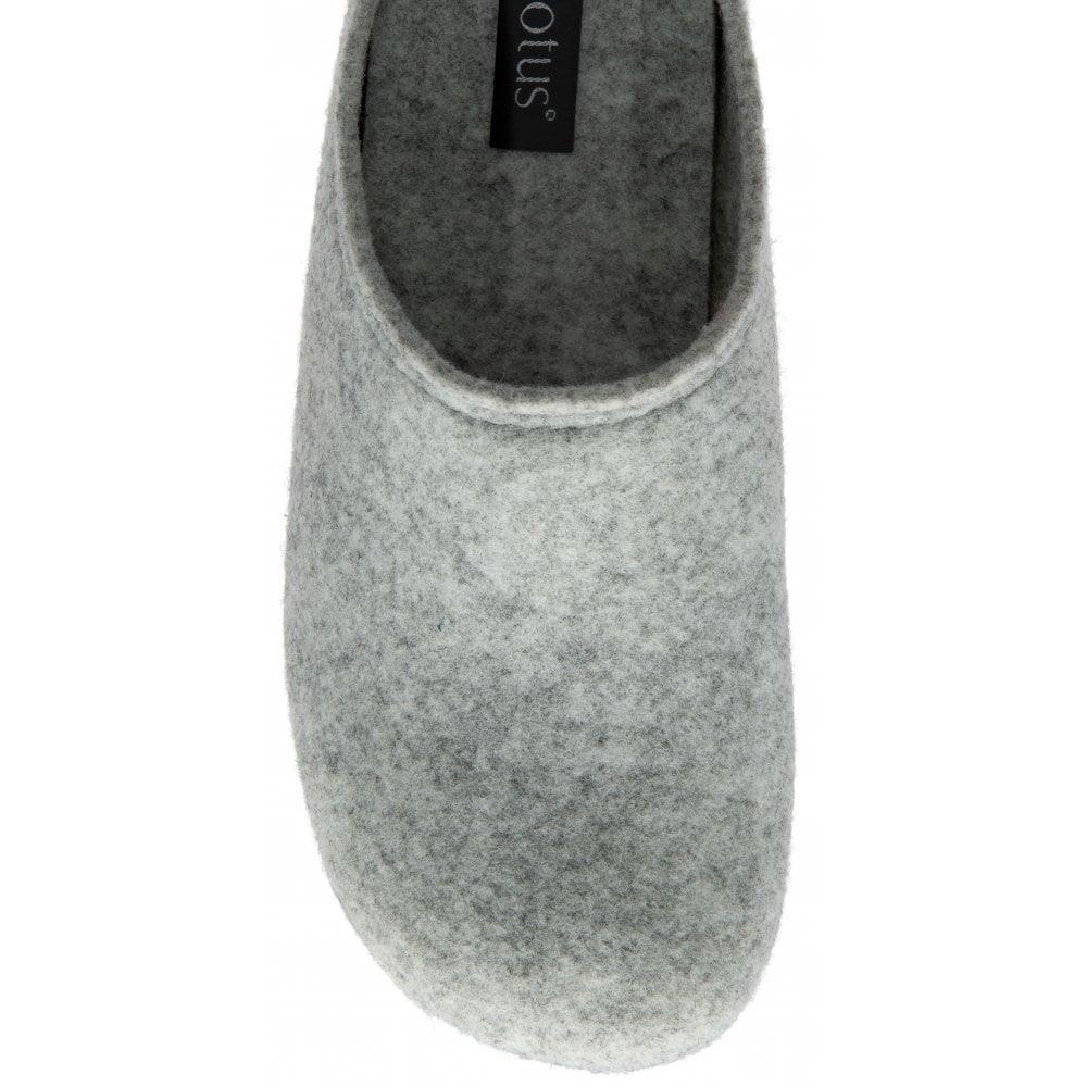 Lotus Ladies Alba Grey Slip On Mule Slippers