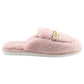 Heavenly Feet Ladies Swan Pink Slip On Chain Mule Slippers