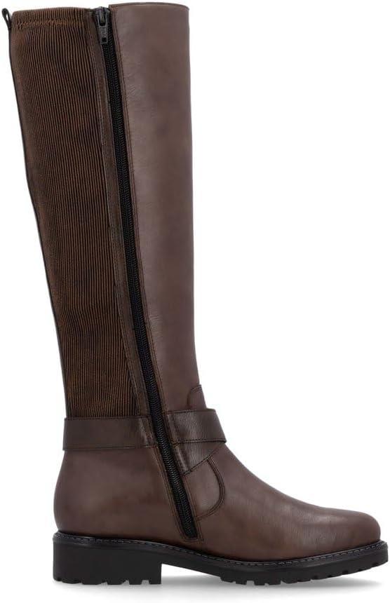 Remonte R6593-25 Brown Leather Wide Fit Knee High Riding Boots